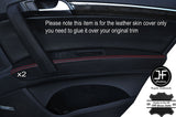 RED STITCHING 2X REAR DOOR ARMREST LEATHER COVERS FITS AUDI Q7 4L 2006-2015