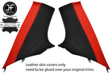 BLACK&RED LEATHER 2X REAR C PILLAR COVER FOR MITSUBISHI LANCER EVO 10 X 08-16