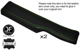 GREEN STITCH 2X DOOR SILL ARMREST LEATHER SKIN COVERS FITS CORVETTE C4 84-87