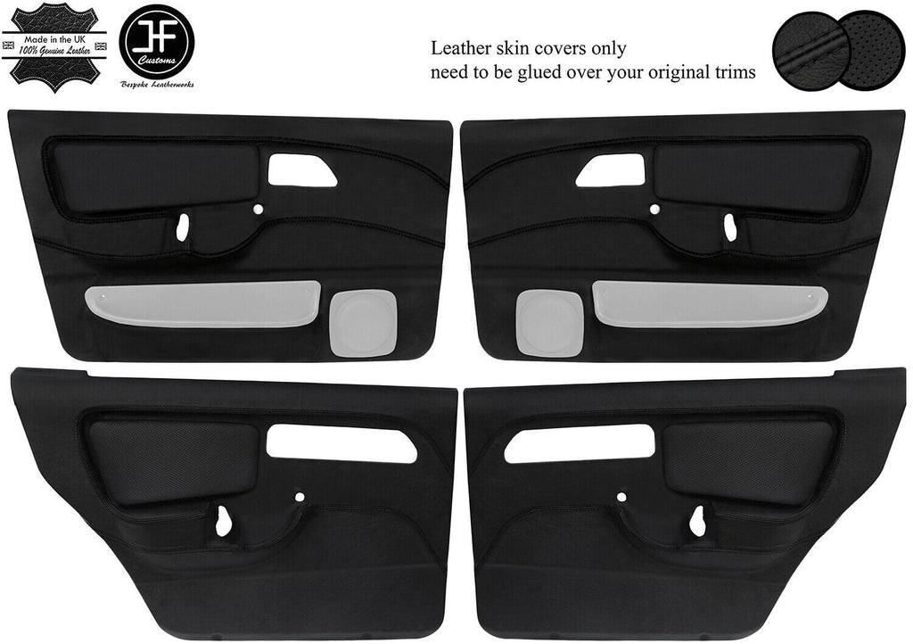 BLACK STITCH 4X DOOR CARD KIT LEATHER COVERS FOR FORD SIERRA RS COSWORTH JF1