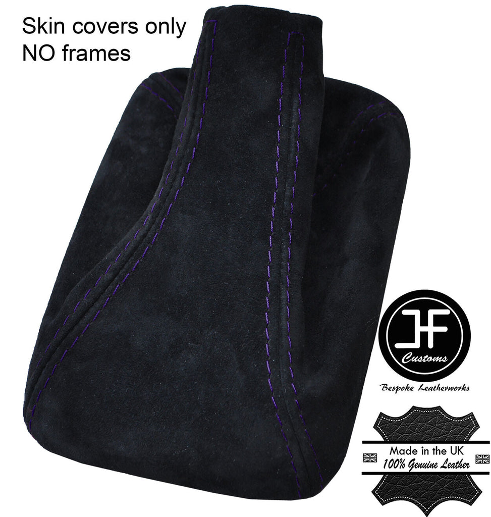 PURPLE STITCHING REAL SUEDE MANUAL GEAR GAITER FITS TOYOTA MR2 MK2 1989-2000