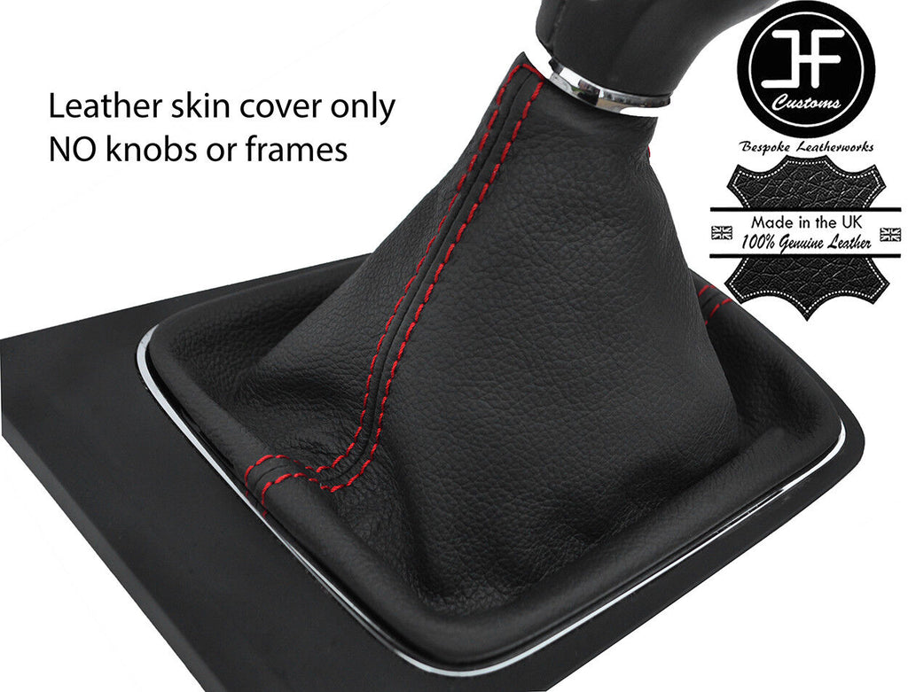 RED STITCH TOP GRAIN LEATHER MANUAL GEAR GAITER FITS SEAT LEON MK3 2012-2017