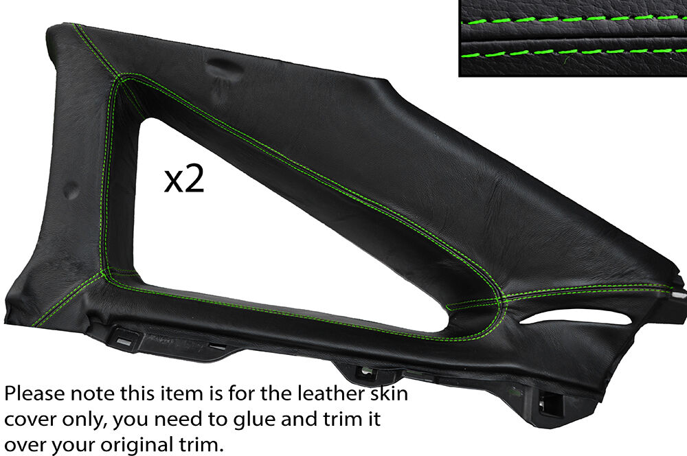 GREEN STITCH 2X REAR WINDOW PANEL TRIM SKIN COVERS FITS TOYOTA CELICA MK7 99-06