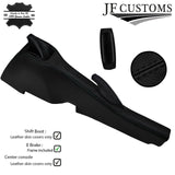 BLACK STITCH LEATHER GAITER SET+FRAME+CONSOLE TUNNEL COVERS FOR VAUXHALL VX220