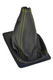 FITS PORSCHE 924 944 968 LEATHER GEAR GAITER yellow stitch CUSTOM NEW MADE IN UK