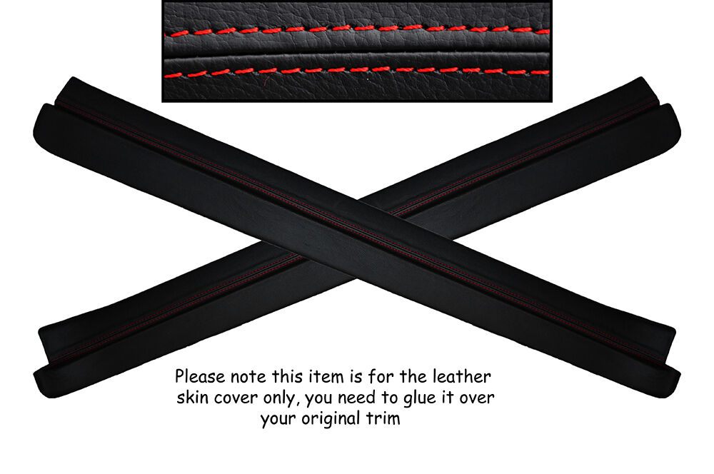 RED STITCH 2X DOOR SILL TRIM SKIN COVERS FITS TOYOTA CELICA MK6 1994-1998