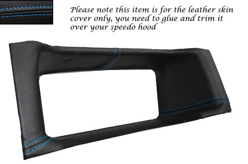 BLUE STITCH FITS VW T4 TRANSPORTER CARAVELLE DASH CLOCK SURROUND SKIN COVER