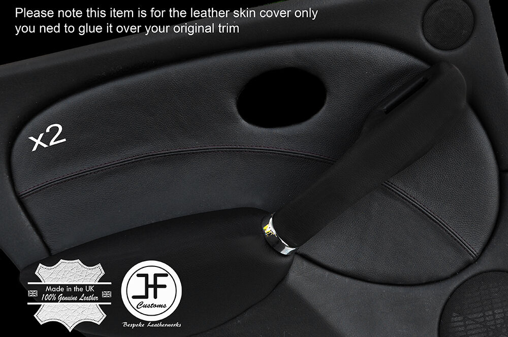 BLACK STITCH 2X REAR DOOR CARD TRIM LEATHER COVERS FITS ROVER 75 & MG ZT 99-05