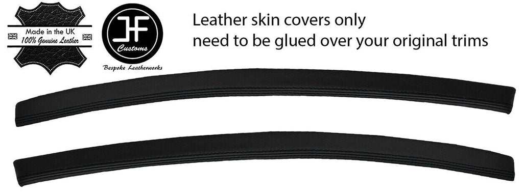 BLACK STITCH 2X FRONT DOOR TRIM LEATHER COVERS FOR BMW 3 E90 SALOON 06-13