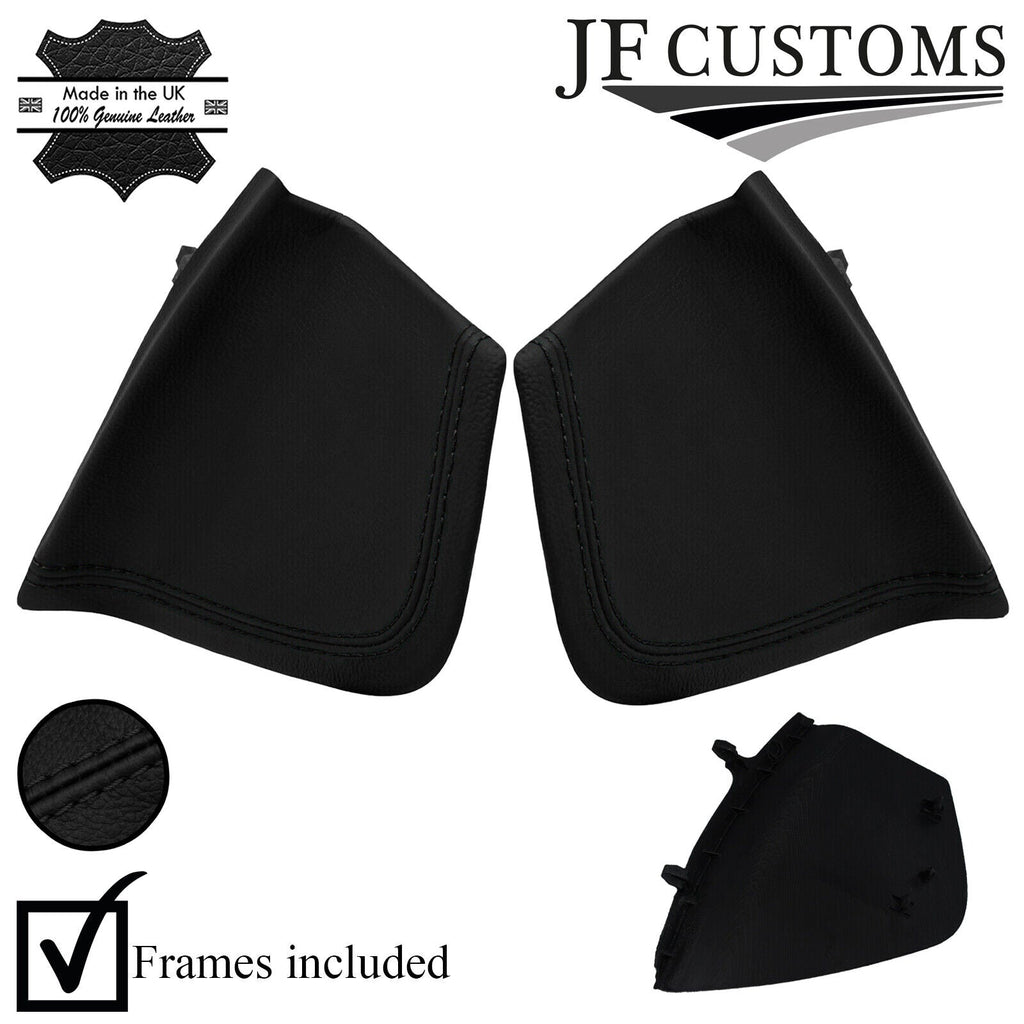 BLACK STITCH LEATHER 2X DASH END TRIM COVER + FRAMES FITS PORSCHE 911 997 05-12