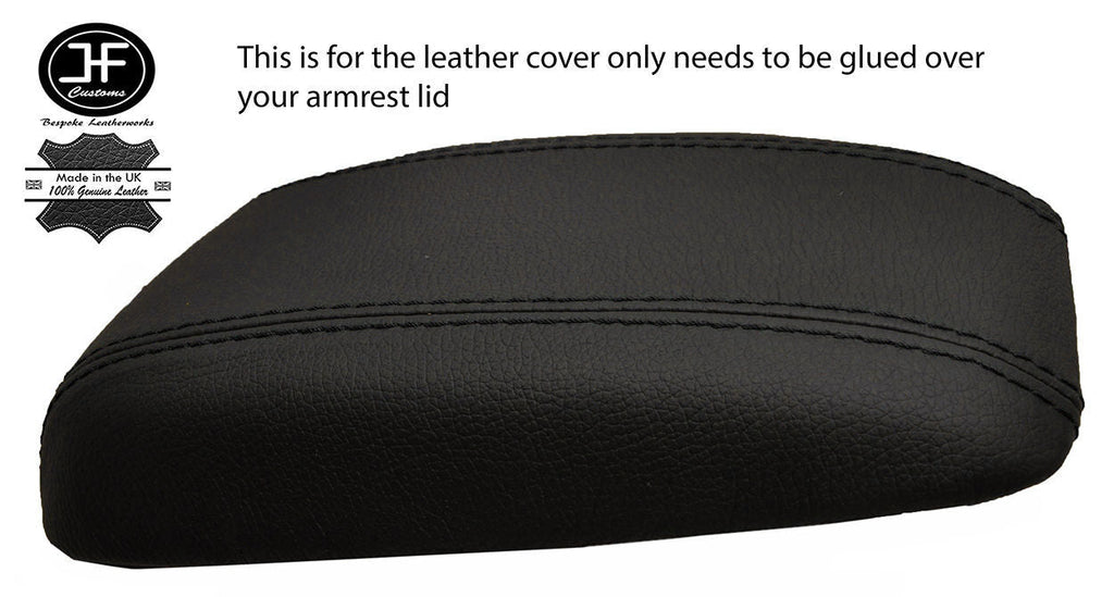 BLACK STITCHING ARMREST LID REAL LEATHER COVER FITS HYUNDAI SONATA 2002-2005