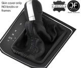 BLACK  STITCH REAL LEATHER DSG AUTO AUTOMATIC GEAR GAITER FITS VW TIGUAN 16-18