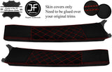 RED DIAMOND STITCH DOOR SILL LTHR+LUXE SUEDE COVERS FOR LOTUS ELISE S2 01-06