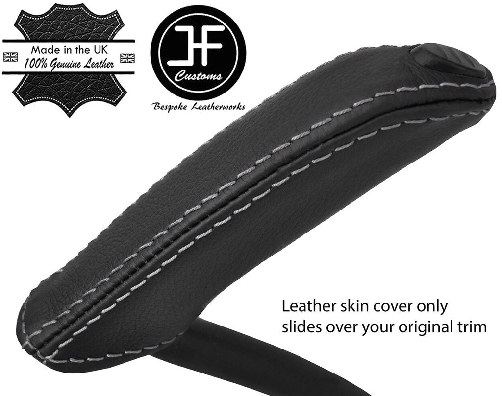 GREY STITCH TOP GRAIN LEATHER HANDBRAKE HANDLE COVER FOR FORD KUGA 2008-2016