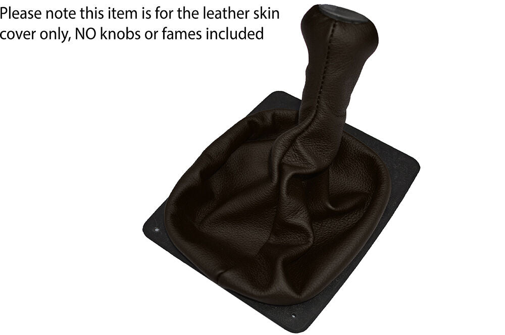 DARK BROWN LEATHER SKIN MANUAL GEAR GAITER SHIFT BOOT FITS PORSCHE 924 944 968