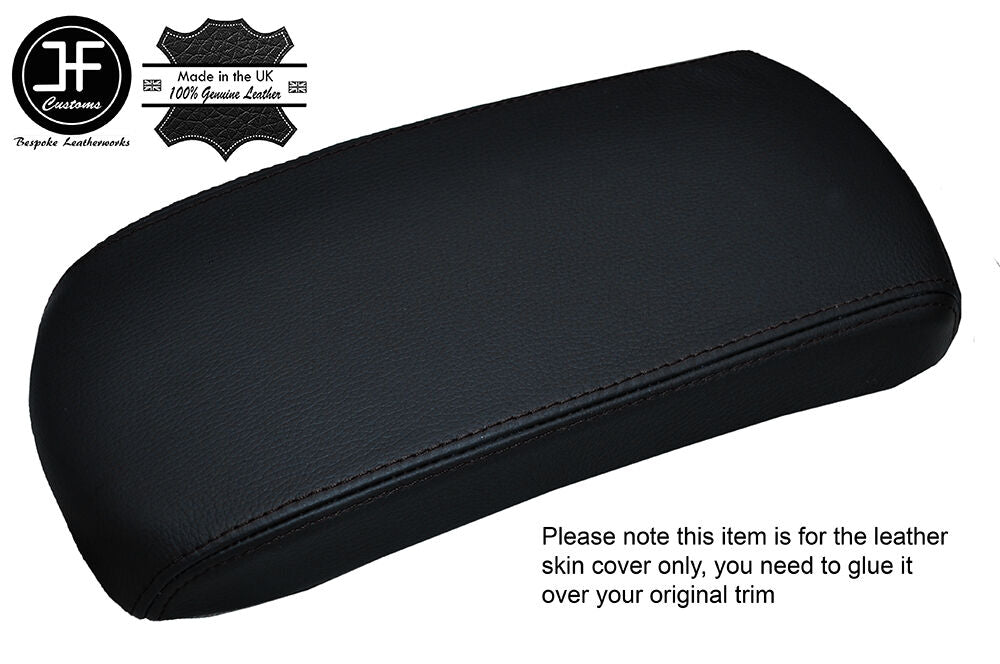 BLACK STITCHING ARMREST LID LEATHER COVER FITS RENAULT KANGOO 2 MK2 2008-2014