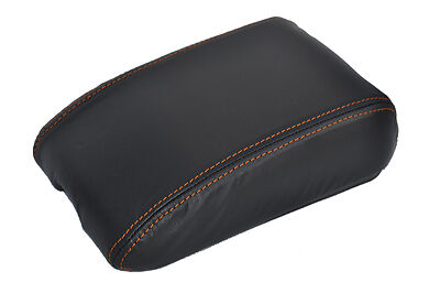 FITS MITSUBISHI CARISMA orange stitch LEATHER ARMREST COVER CUSTOM NEW