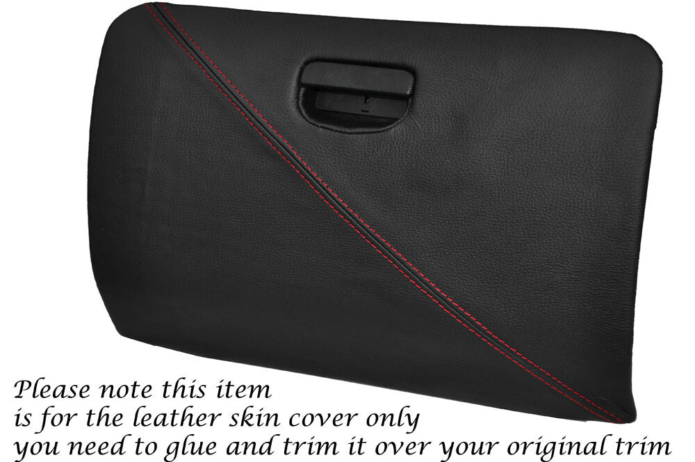 RED STITCH GLOVE BOX LID LEATHER SKIN COVER FITS MITSUBISHI EVO 4 5 6 IV V VI