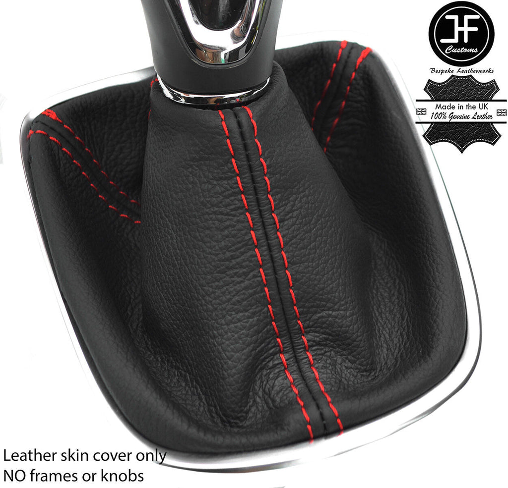 RED STITCH TOP GRAIN LEATHER GEAR GAITER FOR VAUXHALL OPEL ASTRA K MK7 16-18