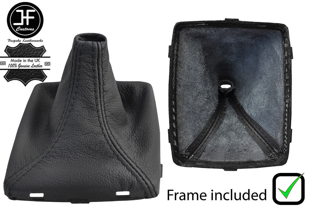 BLACK STITCH LEATHER GEAR GAITER+PLASTIC FRAME FOR MERCEDES C CLASS W204 07-14