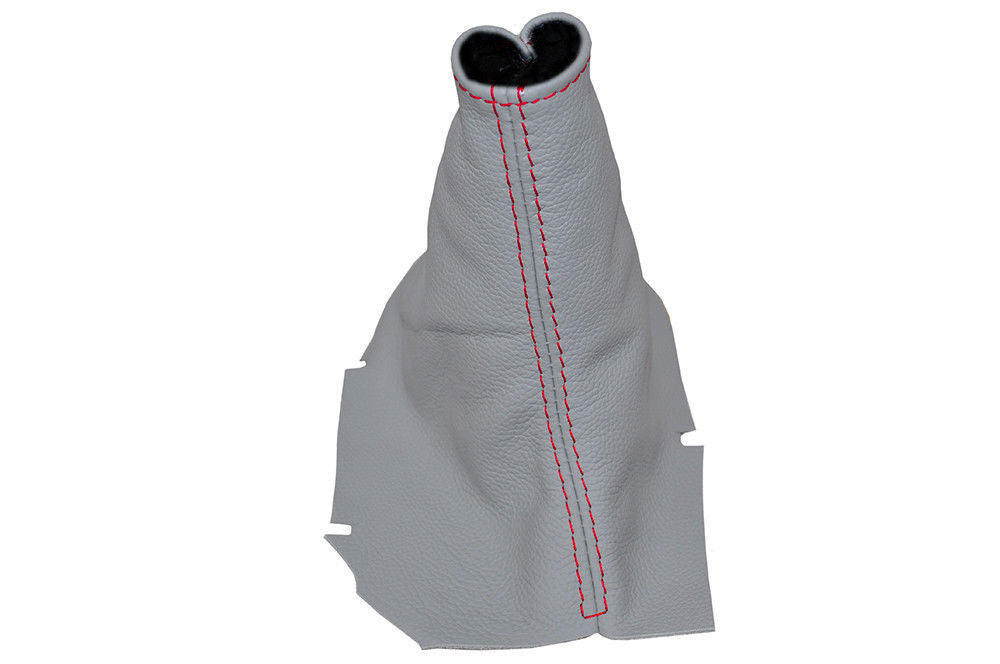 RED STITCH FITS VOLVO S80 1998-2006 HANDBRAKE GAITER LIGHT GREY LEATHER