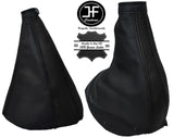BLACK & BLACK REAL LEATHER GEAR & HANDBRAKE GAITER FITS FIAT COUPE 1994-2000