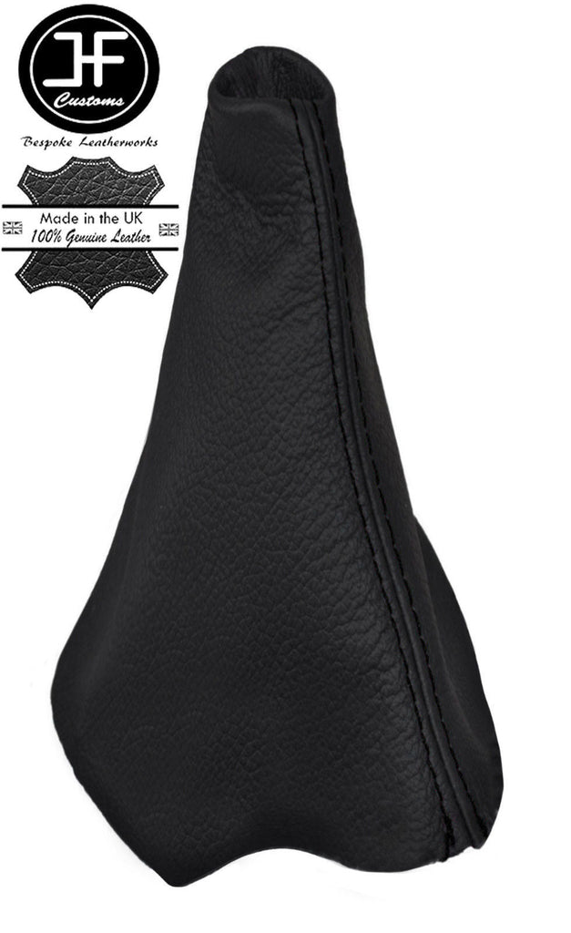 BLACK STITCH MANUAL REAL LEATHER GEAR GAITER FITS PEUGEOT 208 2012-2016