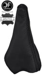 BLACK STITCH MANUAL REAL LEATHER GEAR GAITER FITS PEUGEOT 208 2012-2016