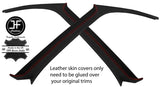 RED STITCH 2X A PILLAR REAL LEATHER COVERS FITS HONDA CRX 1988-1992 CUSTOM NEW