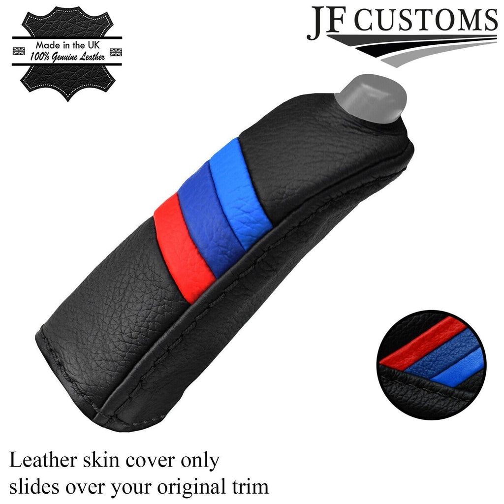 BLACK STITCH TRI STRIPE HANDBRAKE HANDLE LEATHER COVER FITS BMW 6 E63 E64 04-11
