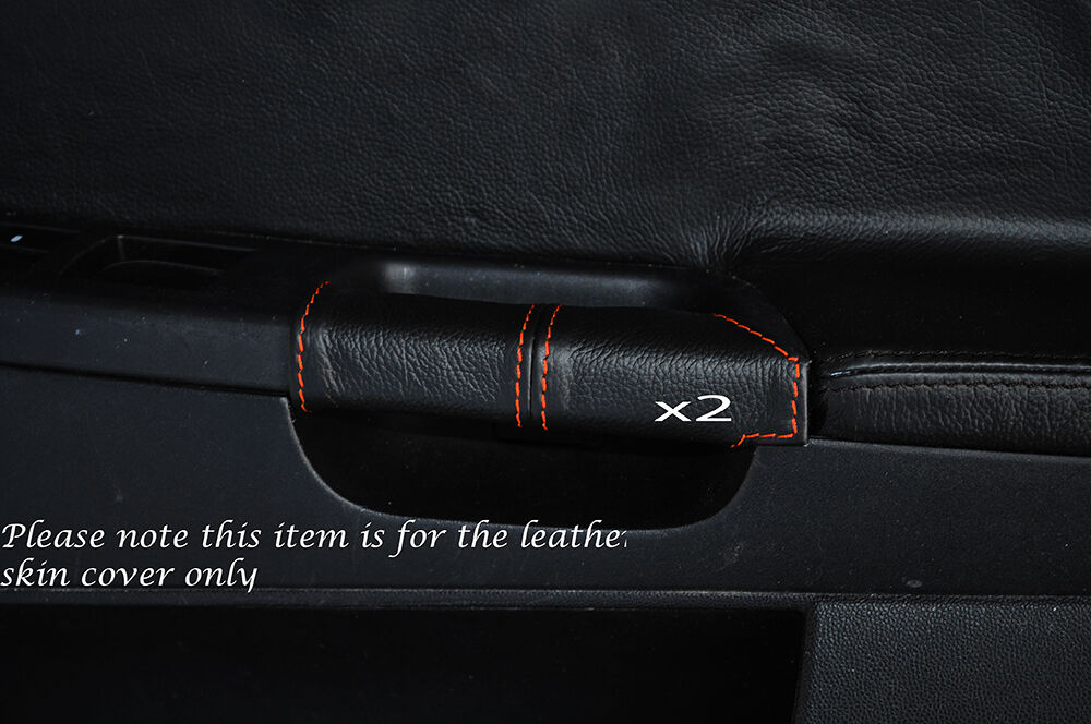 ORANGE STITCH 2X FRONT DOOR HANDLE SKIN COVERS FITS MITSUBISHI LANCER EVO X 10