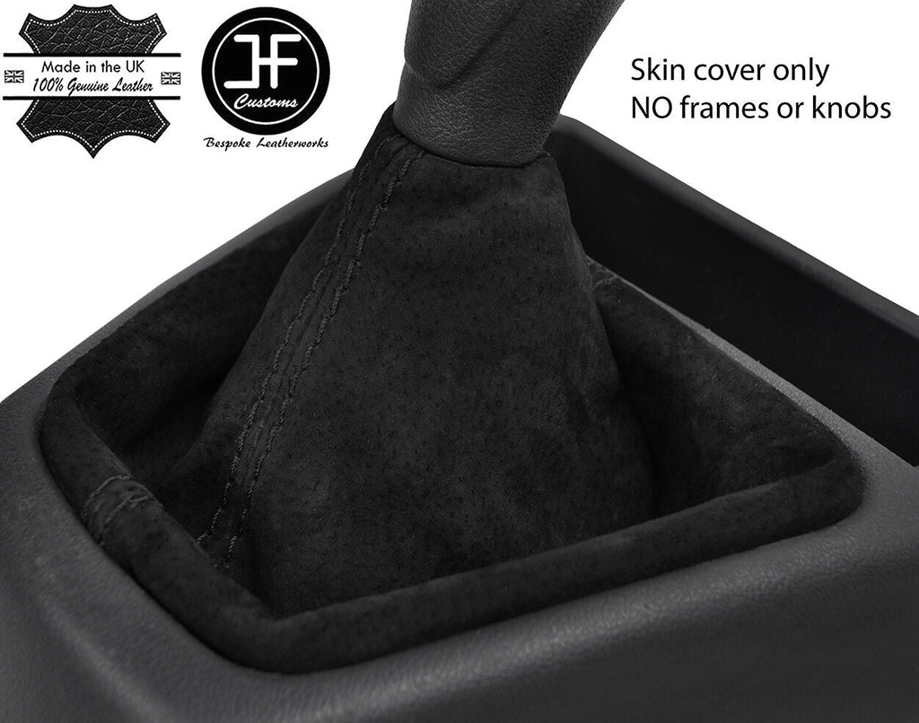 BLACK STITCH SUEDE MANUAL GEAR GAITER FOR PEUGEOT BIPPER 2008-2017 CUSTOM NEW