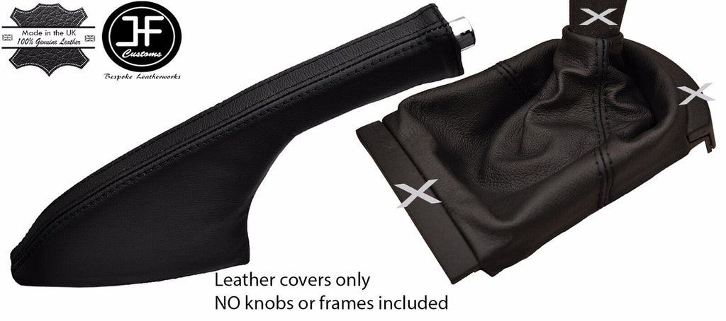 BLACK STITCH REAL LEATHER GEAR & HANDBRAKE GAITER FITS SEAT IBIZA CORDOBA 02-08
