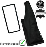 BLACK STITCH LEATHER HANDBRAKE GAITER +PLASTIC FRAME FOR FORD GRANADA MK2 77-85