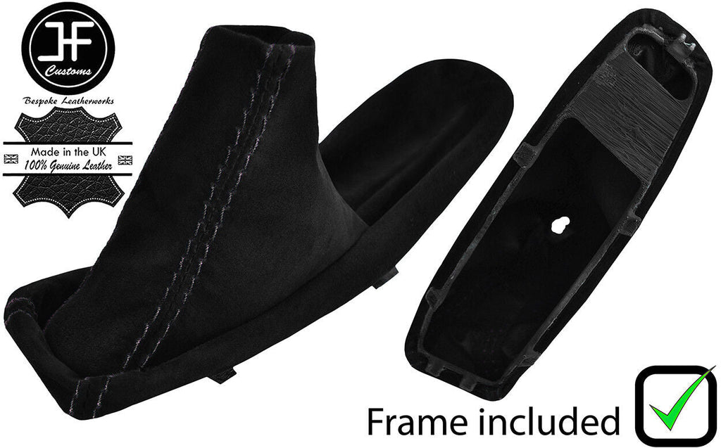 BLACK STITCH SUEDE HANDBRAKE GAITER WITH PLASTIC FRAME FOR BMW E90 E91 E92 E93
