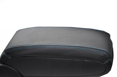 FITS AUDI A6 4B C5 97-04 ARMREST COVER blue stitch THE LEATHER PART ONLY