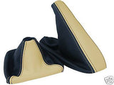 FITS BMW E36 GAITERS SET 2TONE GENUINE LEATHER SAND BLACK CUSTOM NEW MADE IN UK