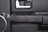 red stitch FITS LAND ROVER DISCOVERY 3  2X REAR DOOR HANDLE COVERS CUSTOM NEW