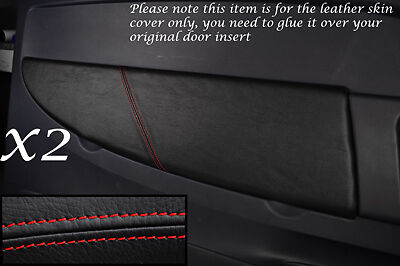 RED STITCHING FITS PEUGEOT 1007 05-09 2X DOOR CARD LEATHER COVERS ONLY