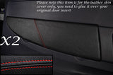 RED STITCHING FITS PEUGEOT 1007 05-09 2X DOOR CARD LEATHER COVERS ONLY