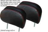 RED STITCHING FITS BMW 3 SERIES E46 1999-2005 2X FRONT HEADREST LEATHER COVERS