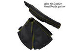 YELLOW STITCHING FITS MAZDA MX5 MK1 MIATA 89-97 LTHR GEAR & SLIM FIT HANDBRAKE
