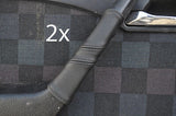 black stitch FITS MERCEDES C CLASS W202 93-97 2X DOOR HANDLE LEATHER COVERS