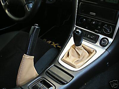 FITS MAZDA MX5 MK1 MK2 GEAR & HANDBRAKE GAITER TAN NEW CUSTOM NEW MADE IN UK