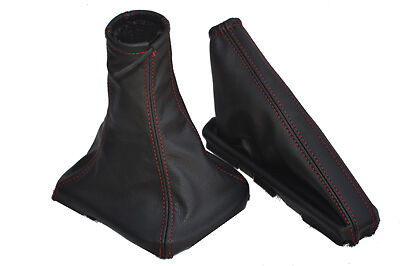 FITS CHEVROLET KALOS gear handbrake gaiter red stitch CUSTOM NEW MADE IN UK
