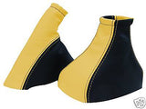 FITS FORD FOCUS MK1 GAITERS SET YELLOW+BLACK LEATHER 98-04 CUSTOM NEW MADE IN UK
