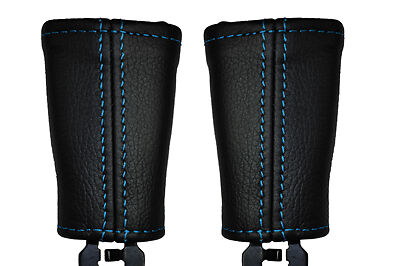 BLUE STITCHING FITS VOLVO XC90 2002-2012 2X FRONT SEAT BELT LEATHER COVERS