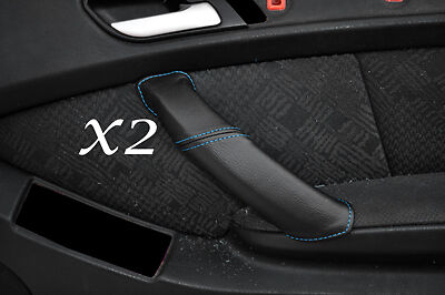 BLUE STITCHING FITS BMW X5 E53 00-07 2X FRONT DOOR HANDLE LEATHER COVERS