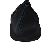 BLUE STITCH FITS FORD TRANSIT MK5 94-00 BLACK LEATHER GAITER FITS OVER RUBBER