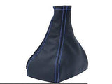 FITS FIAT PUNTO MK2 2000-2005  blue stitch LEATHER GEAR GAITER CUSTOM NEW